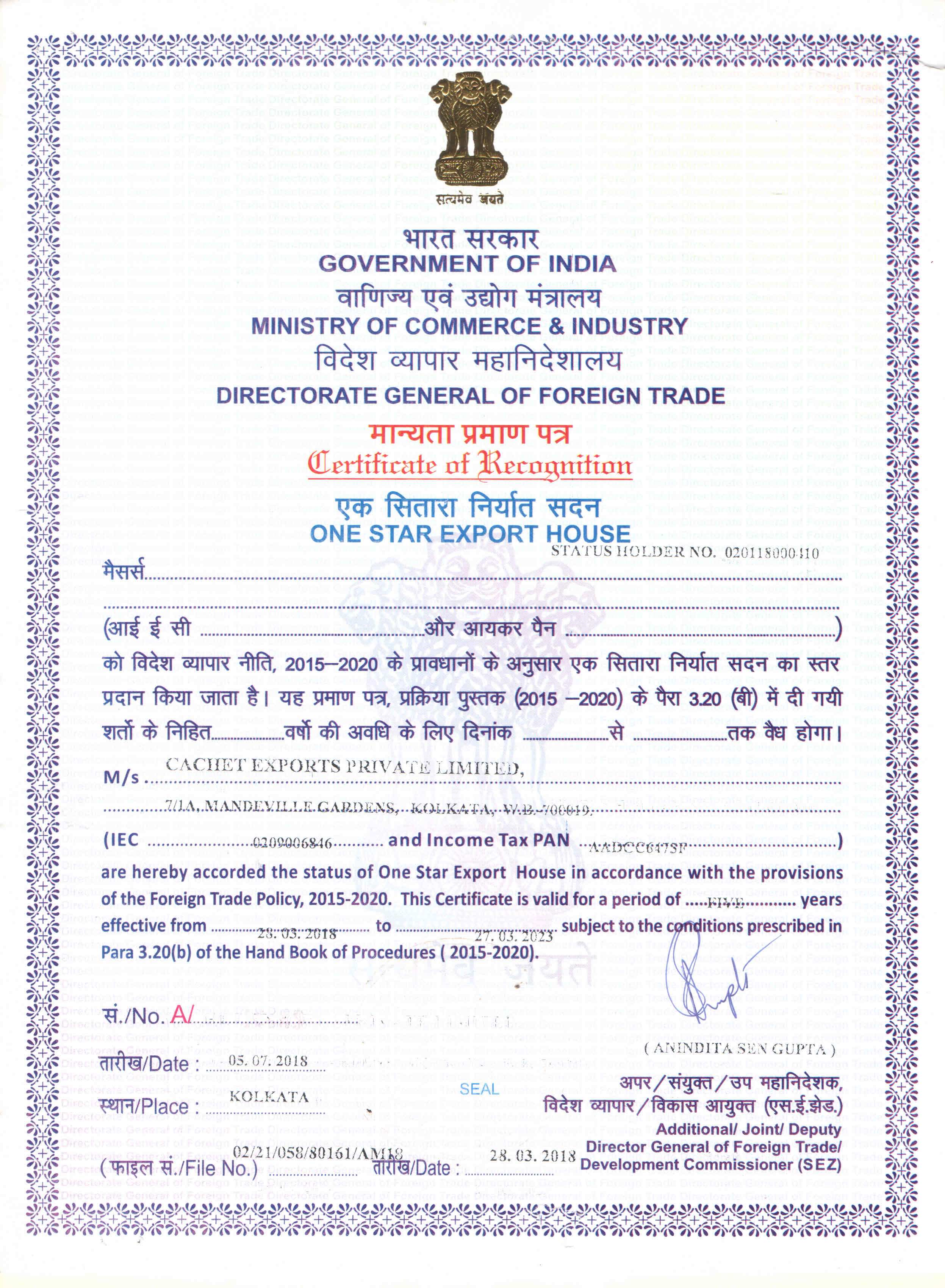 Cachet Exports PVT. LTD.